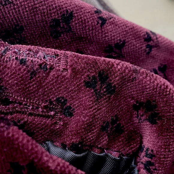 Jack Wills Velvet Blazer Burgundy Floral Print - Picture 9 of 9